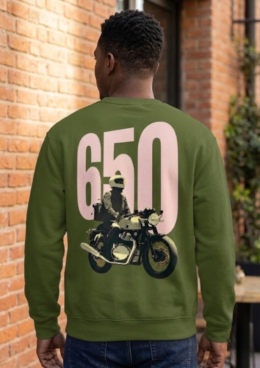 650 Rider Motorcycle Graphic 350 GSM Sweatshirt | Heavyweight Biker Sweatshirt