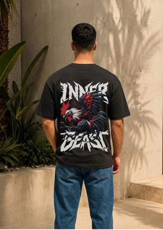 Fierce Rooster Graphic Oversized T-Shirt | 220 GSM | 100% Cotton