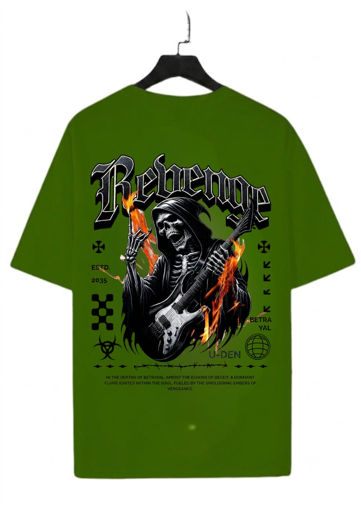 Revenge Reaper Guitar Graphic Oversized T-Shirt | 220 GSM | 100% Cotton