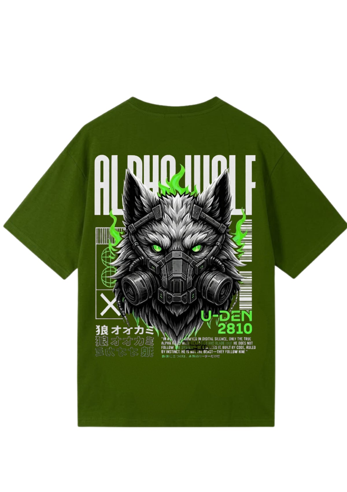 Alpha Wolf Cyber Graphic Oversized T-Shirt | 220 GSM | 100% Cotton