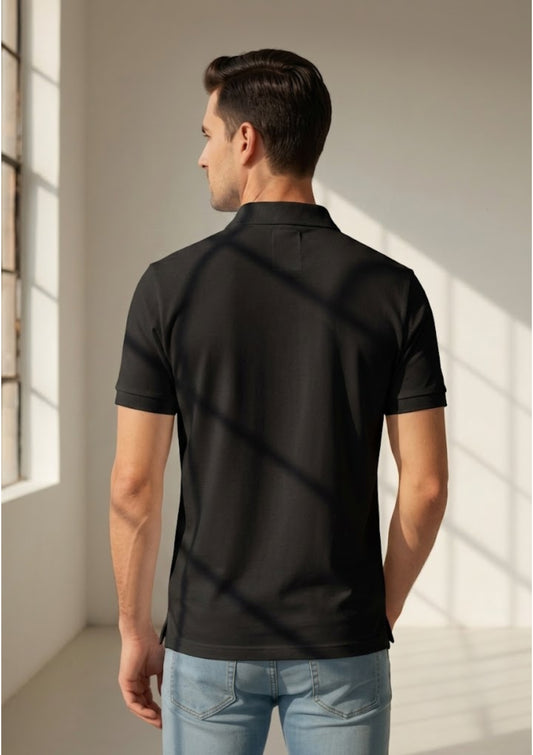 Classic Solid Polo T-Shirt for Men | 100% Cotton | 220 GSM | Premium Casual Polo Tee