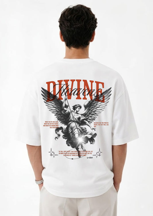 Divine Heaven Angel Graphic Oversized T-Shirt | 220 GSM | 100% Cotton
