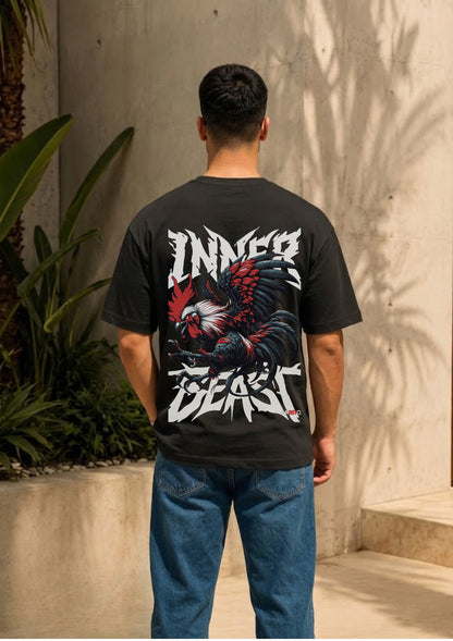 Fierce Rooster Graphic Oversized T-Shirt | 220 GSM | 100% Cotton