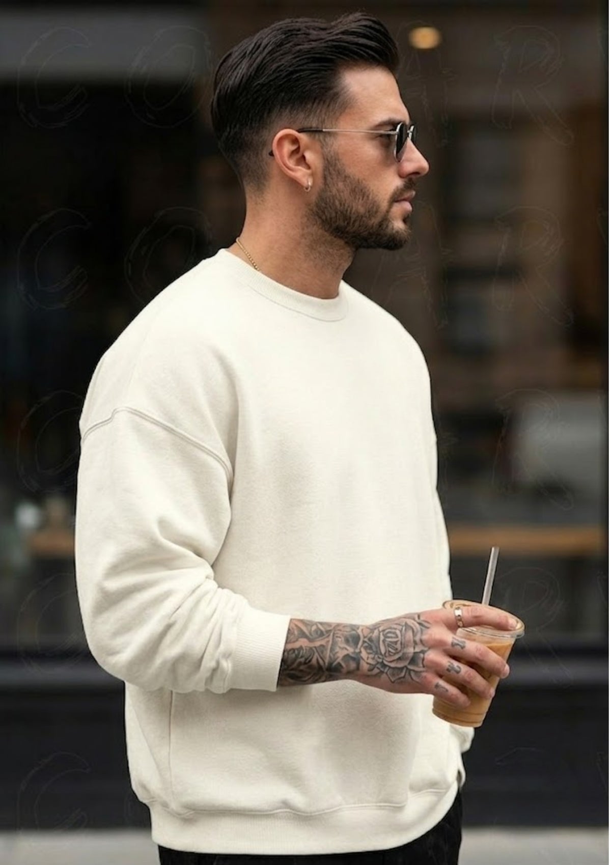 Minimal Logo Printed Sweatshirt for Men | 350 GSM | Premium Comfort | Casual Streetwear