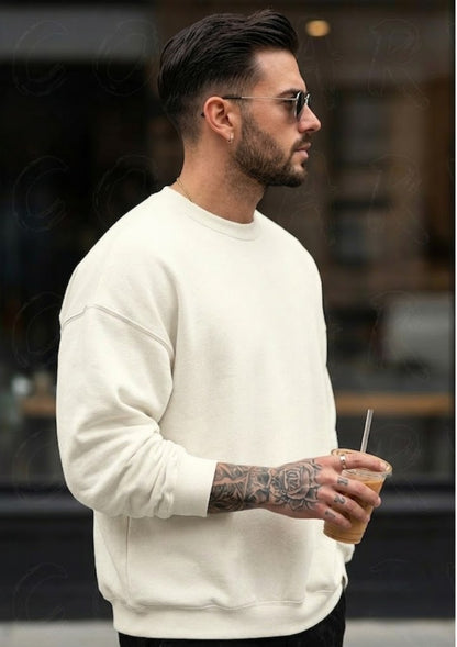 Minimal Logo Printed Sweatshirt for Men | 350 GSM | Premium Comfort | Casual Streetwear