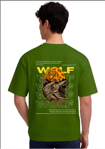 Wolf Moon Graphic Back Print Oversized T-Shirt