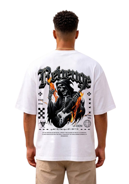 Revenge Reaper Guitar Graphic Oversized T-Shirt | 220 GSM | 100% Cotton