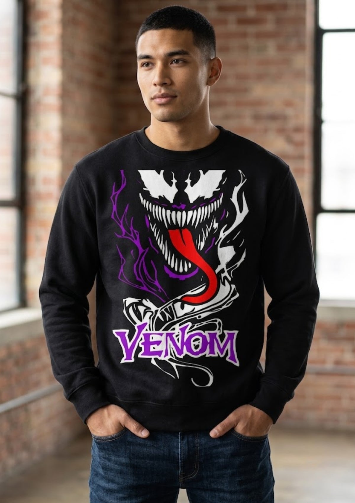 Venom Monster Graphic 350 GSM Sweatshirt | Bold Streetwear Sweatshirt