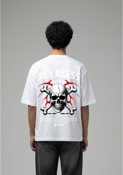Fearless Forever Skull Graphic Oversized T-Shirt | 220 GSM | 100% Cotton