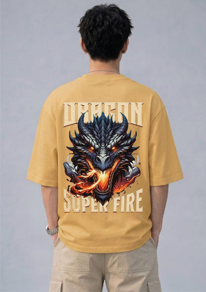 Dragon Super Fire Graphic Oversized T-Shirt | 220 GSM | 100% Cotton