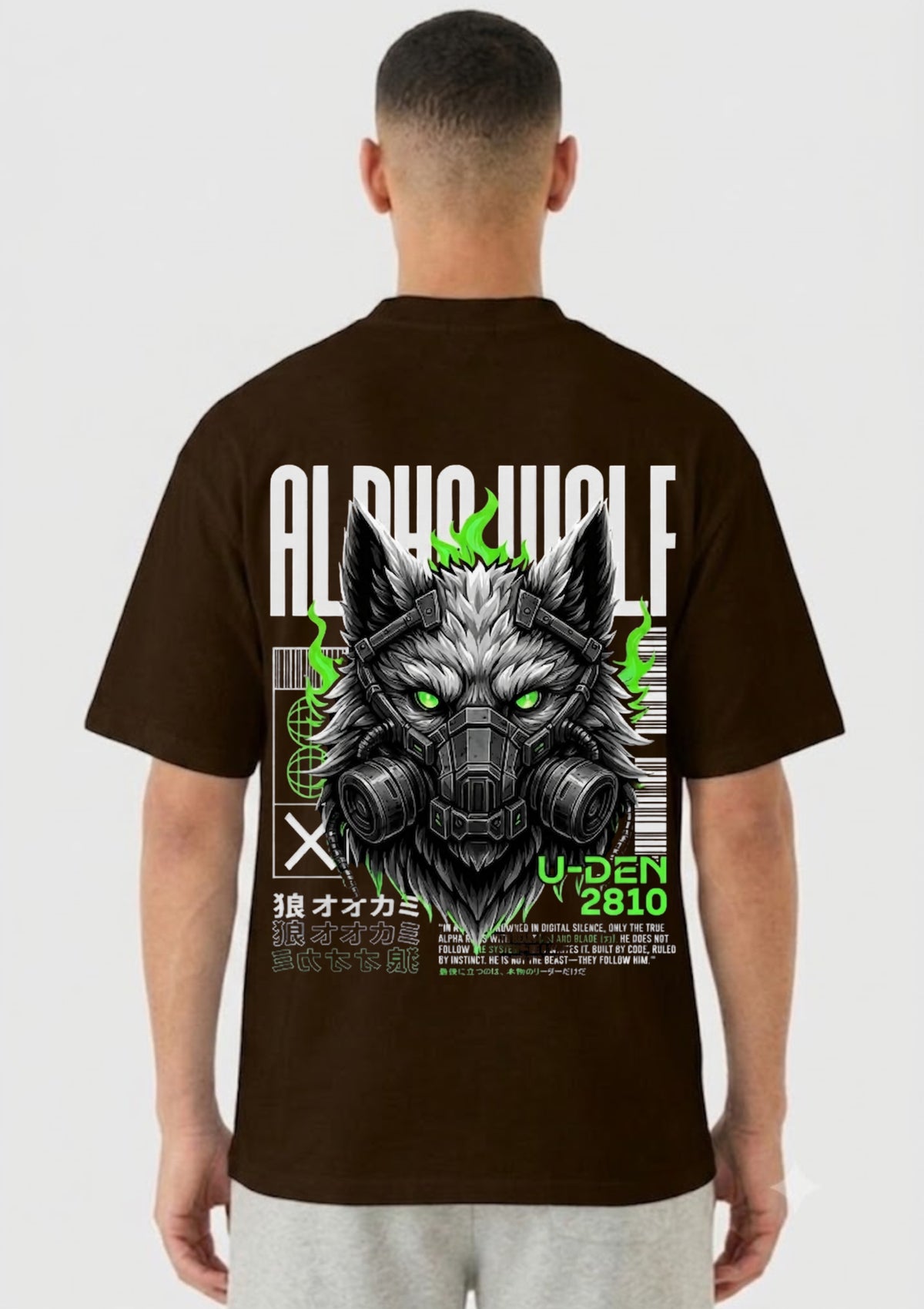 Alpha Wolf Cyber Graphic Oversized T-Shirt | 220 GSM | 100% Cotton
