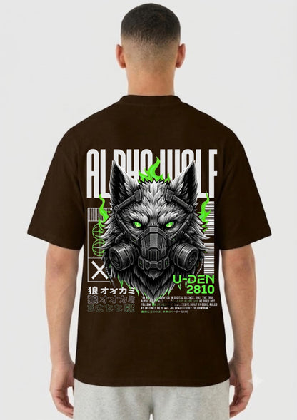 Alpha Wolf Cyber Graphic Oversized T-Shirt | 220 GSM | 100% Cotton