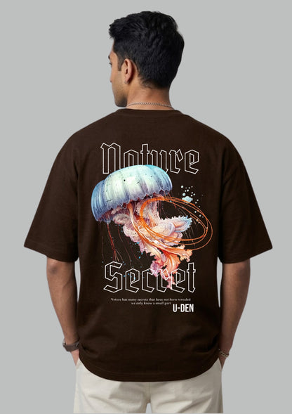 Nature Secret Jellyfish Graphic Oversized T-Shirt | 220 GSM | 100% Cotton