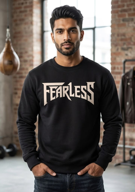 Fearless Typography 350 GSM Sweatshirt | Premium Casual Streetwear Sweatshirt