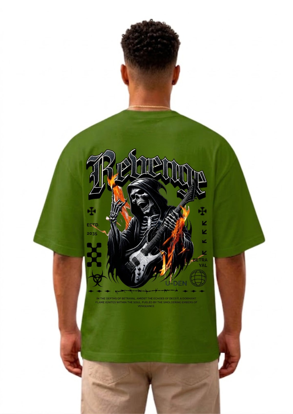 Revenge Reaper Guitar Graphic Oversized T-Shirt | 220 GSM | 100% Cotton