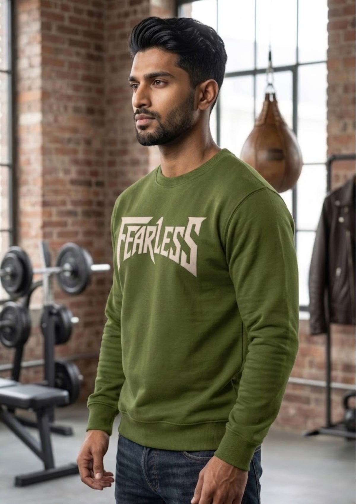 Fearless Typography 350 GSM Sweatshirt | Premium Casual Streetwear Sweatshirt
