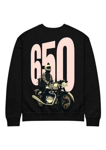 650 Rider Motorcycle Graphic 350 GSM Sweatshirt | Heavyweight Biker Sweatshirt