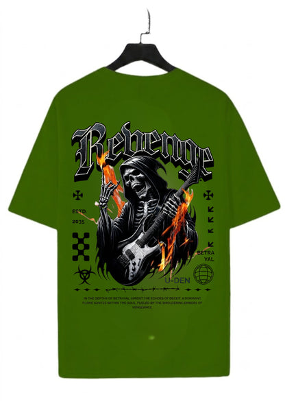 Revenge Reaper Guitar Graphic Oversized T-Shirt | 220 GSM | 100% Cotton