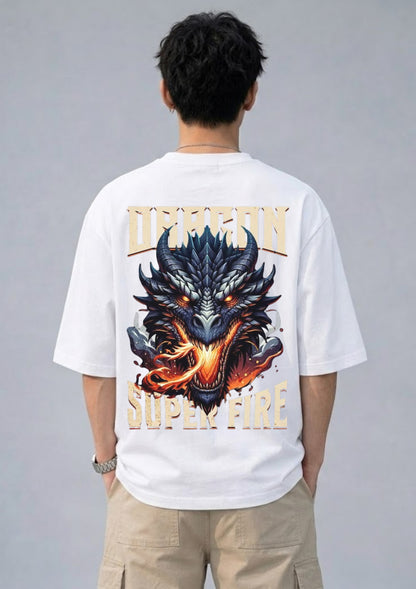 Dragon Super Fire Graphic Oversized T-Shirt | 220 GSM | 100% Cotton