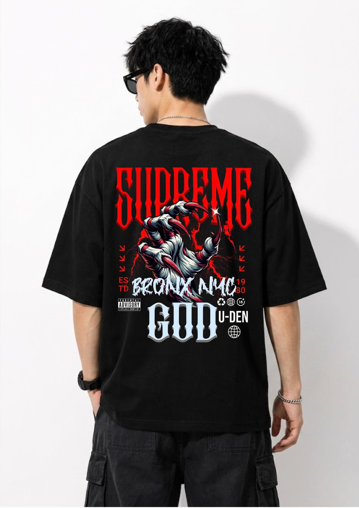 Supreme Claw Graphic Oversized T-Shirt | 220 GSM | 100% Cotton