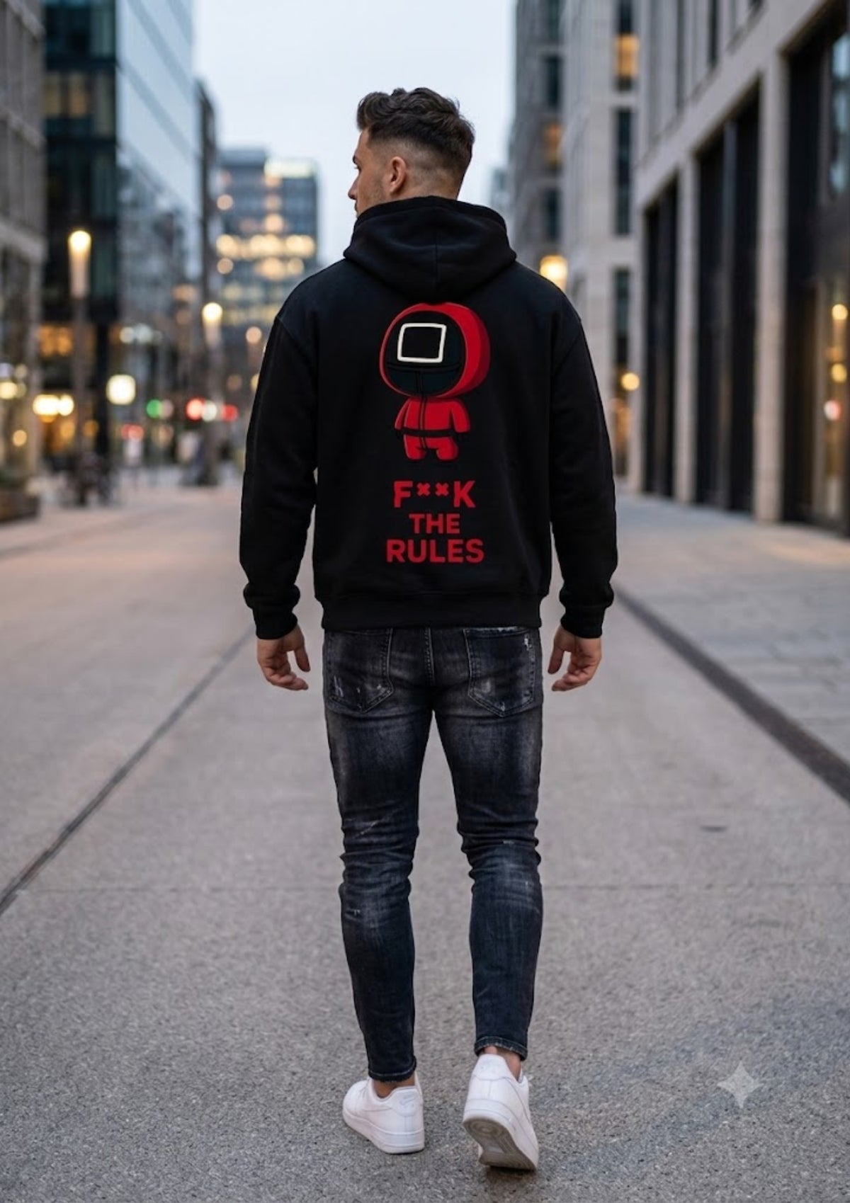 Rebel Character Back Print 350 GSM Hoodie | Heavyweight Graphic Hoodie