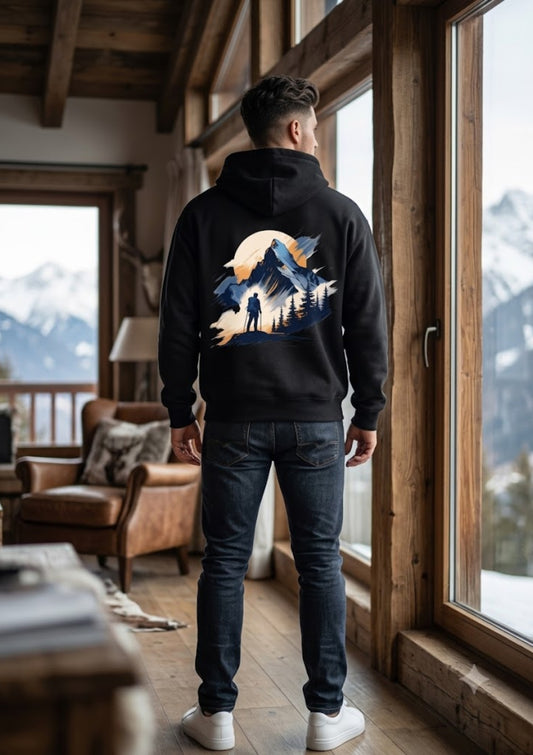 Mountain Explorer Graphic Printed 350 GSM Hoodie | Premium Adventure Hoodie