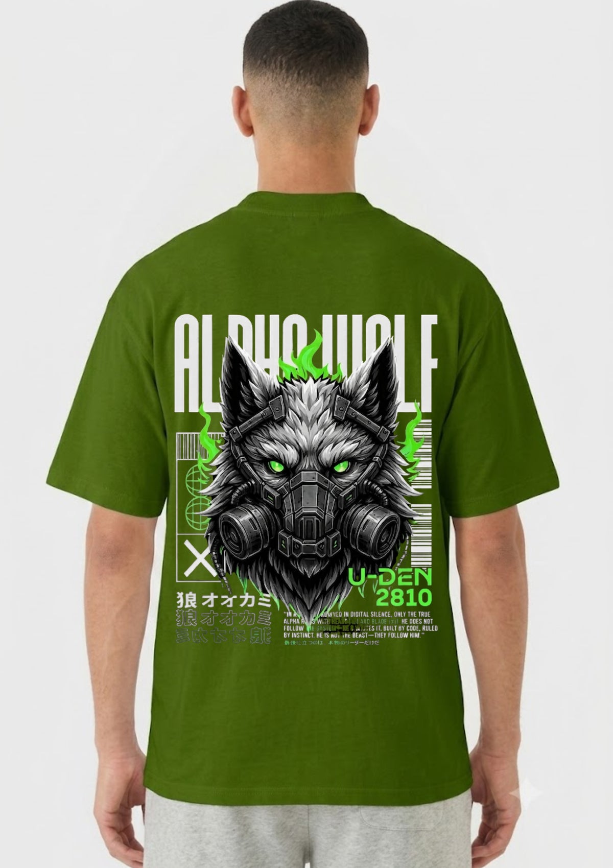 Alpha Wolf Cyber Graphic Oversized T-Shirt | 220 GSM | 100% Cotton