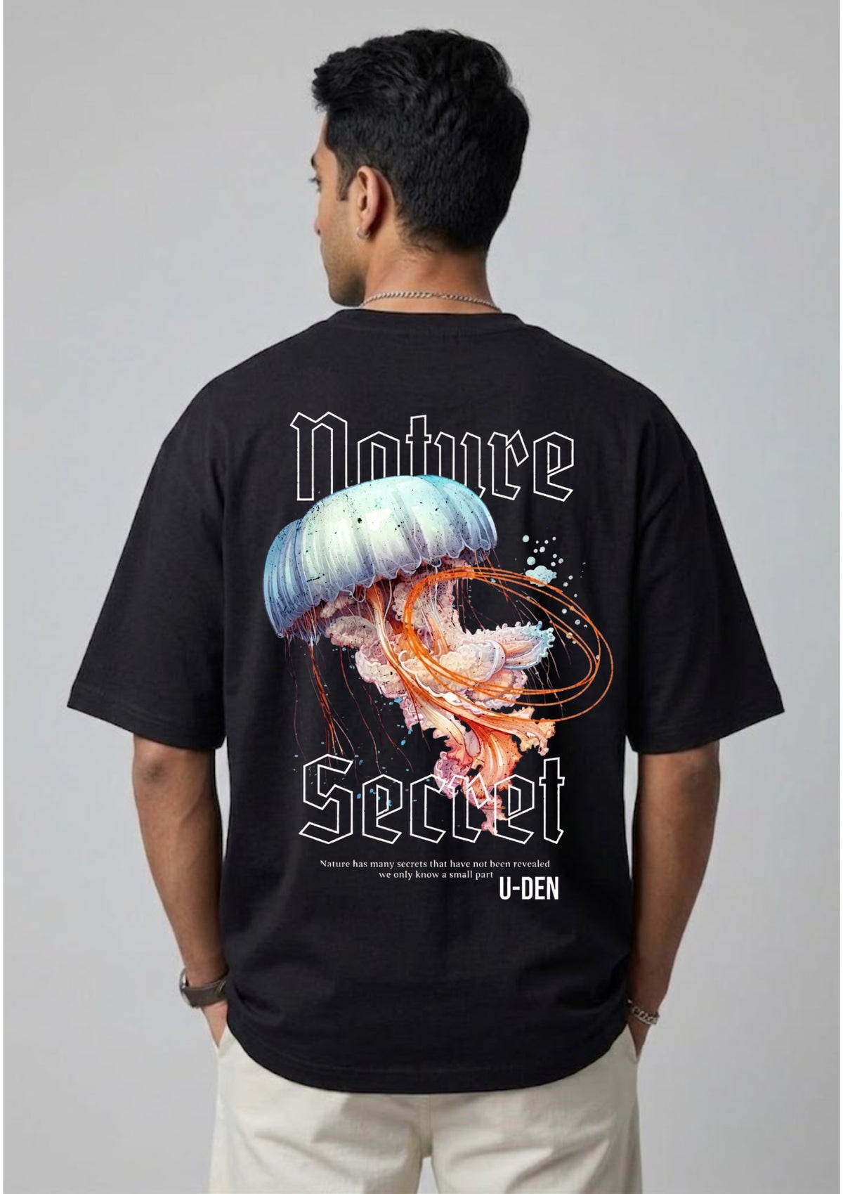 Nature Secret Jellyfish Graphic Oversized T-Shirt | 220 GSM | 100% Cotton