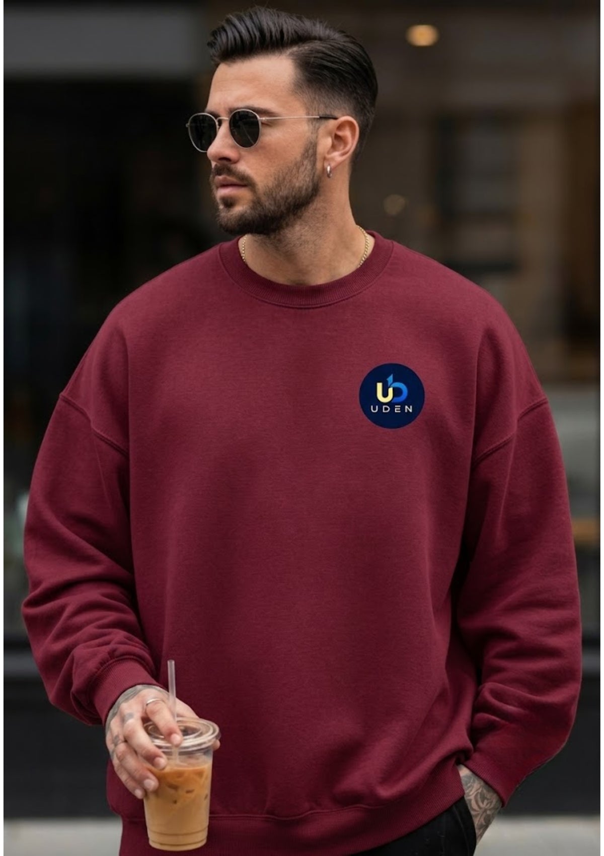 Minimal Logo Printed Sweatshirt for Men | 350 GSM | Premium Comfort | Casual Streetwear