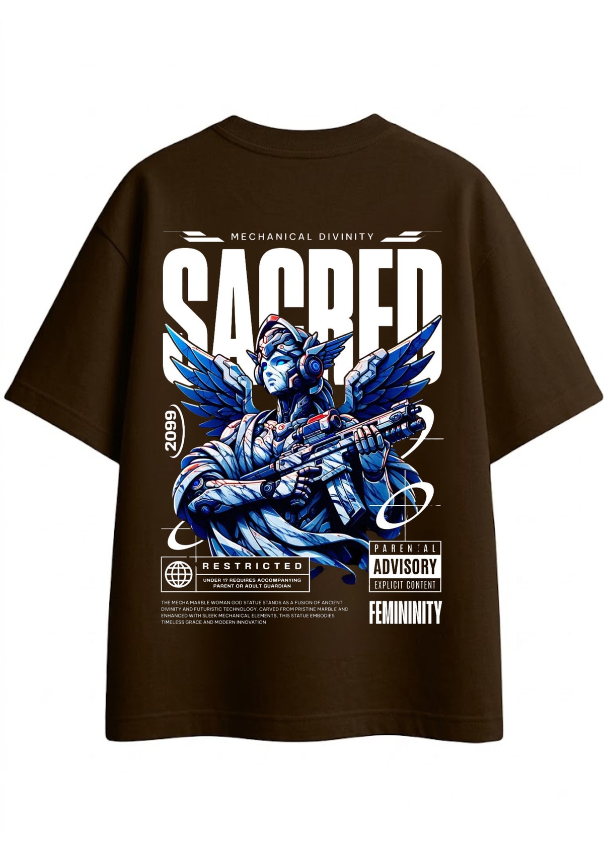 Sacred Mechanical Warrior Graphic Oversized T-Shirt | 220 GSM | 100% Cotton
