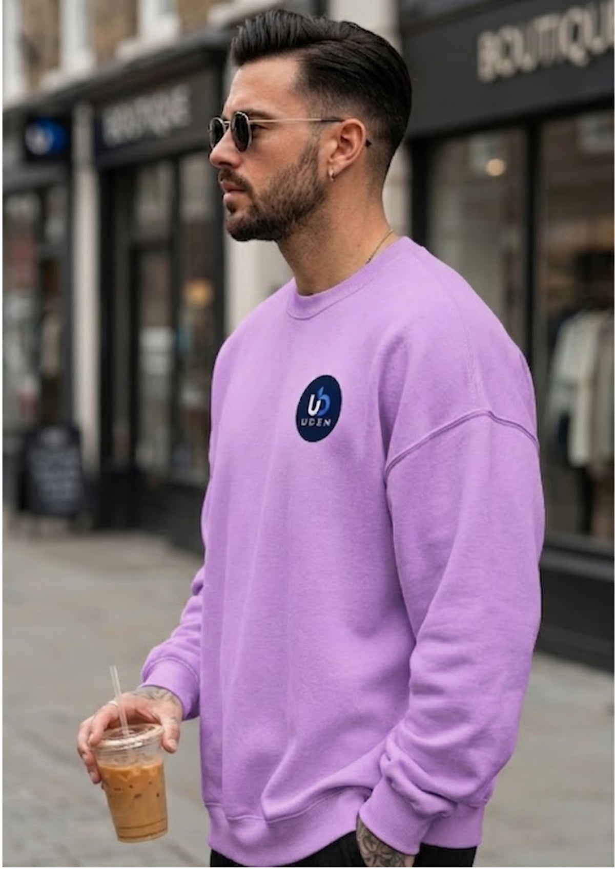 Minimal Logo Printed Sweatshirt for Men | 350 GSM | Premium Comfort | Casual Streetwear