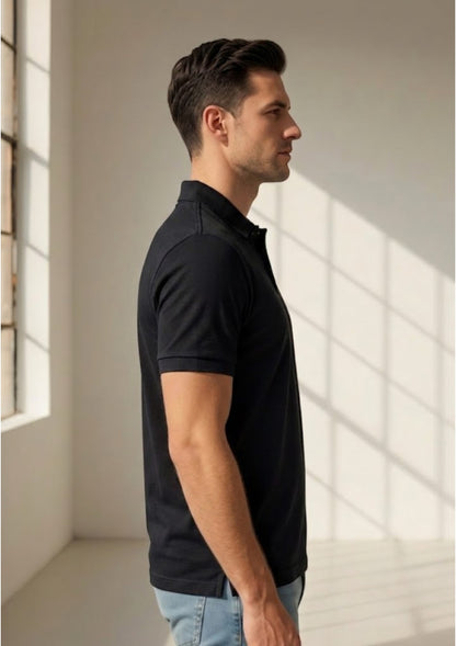 Classic Solid Polo T-Shirt for Men | 100% Cotton | 220 GSM | Premium Casual Polo Tee