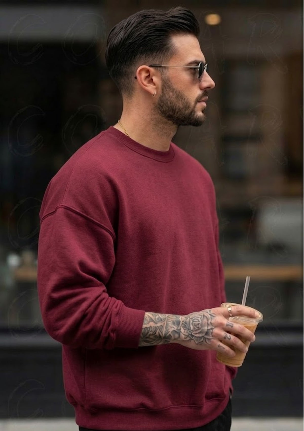 Minimal Logo Printed Sweatshirt for Men | 350 GSM | Premium Comfort | Casual Streetwear
