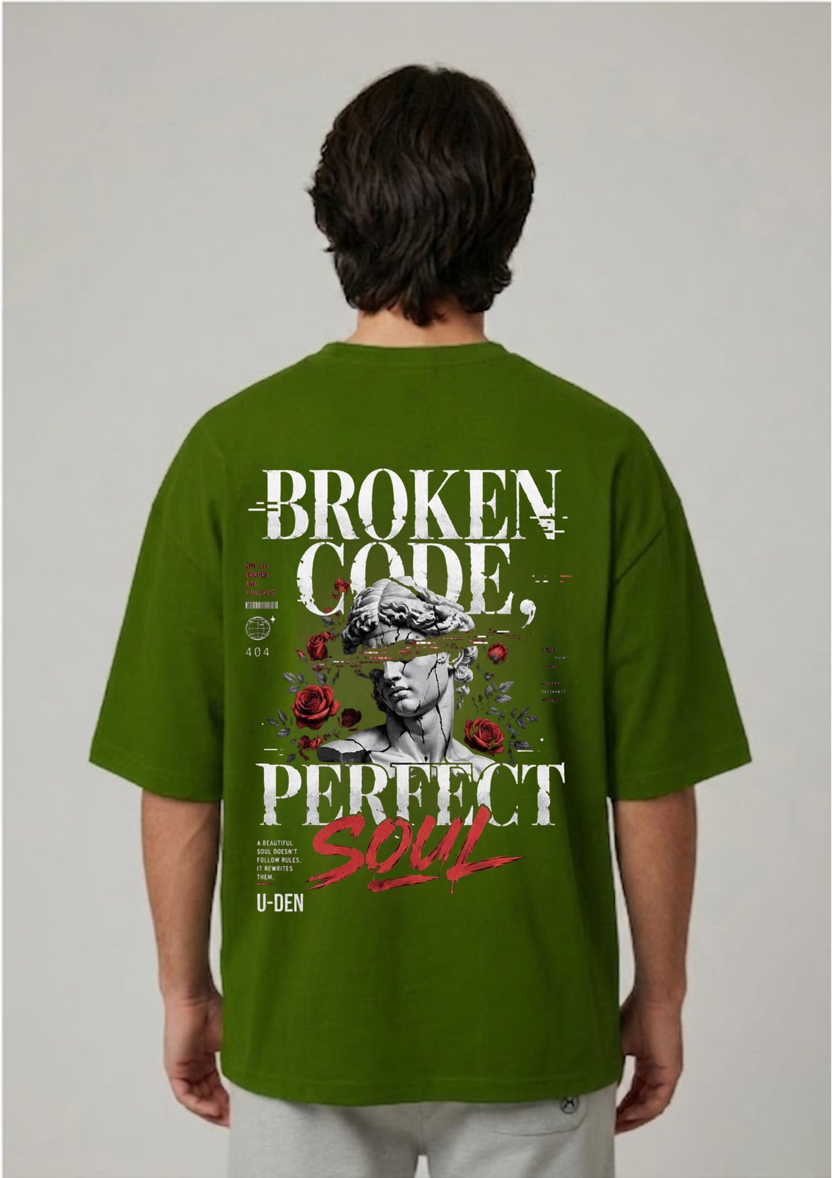 Broken Code Perfect Soul Graphic Oversized T-Shirt | 220 GSM | 100% Cotton