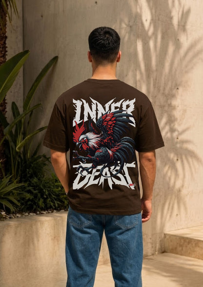 Fierce Rooster Graphic Oversized T-Shirt | 220 GSM | 100% Cotton