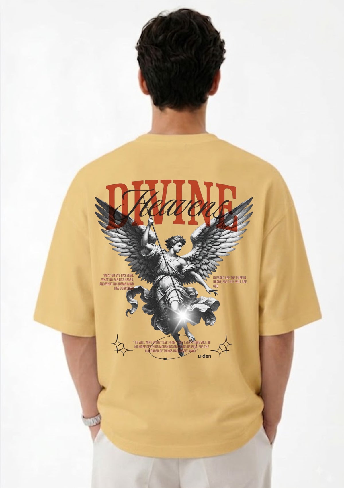 Divine Heaven Angel Graphic Oversized T-Shirt | 220 GSM | 100% Cotton
