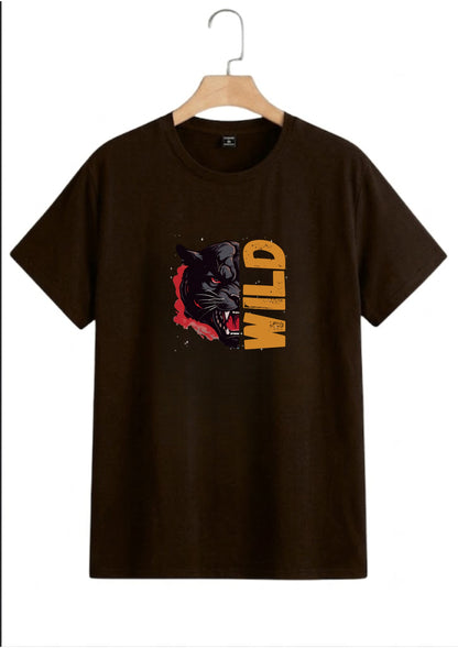 Roaring Black Panther Graphic Oversized Front Print T-Shirt