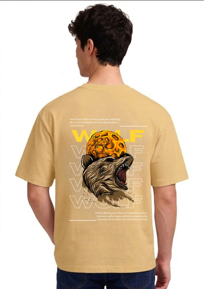 Wolf Moon Graphic Back Print Oversized T-Shirt