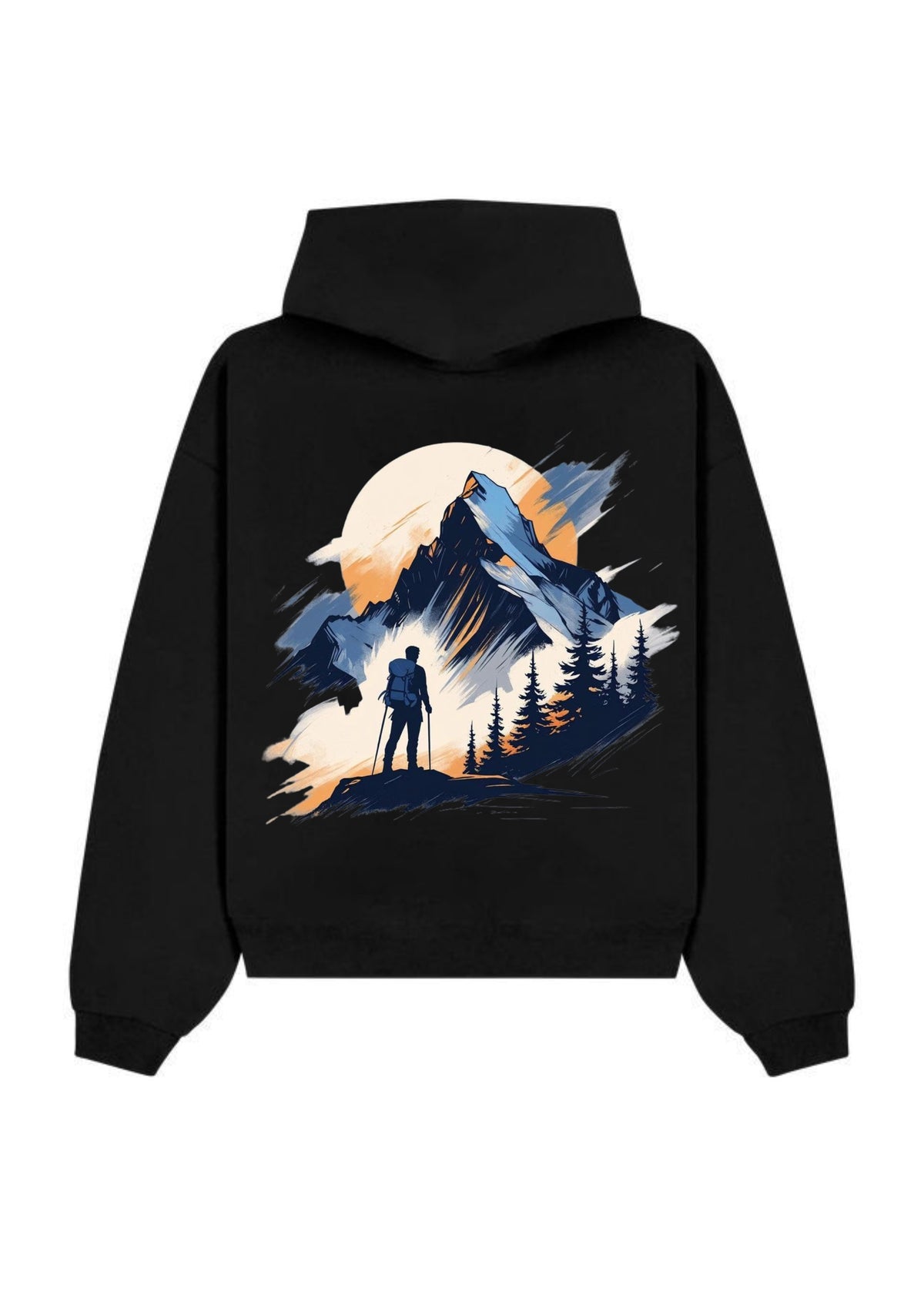 Mountain Explorer Graphic Printed 350 GSM Hoodie | Premium Adventure Hoodie