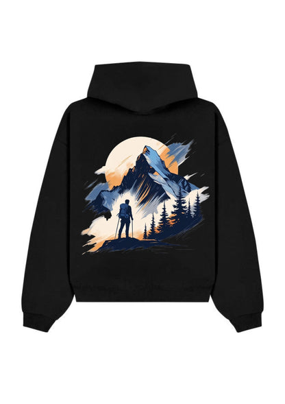 Mountain Explorer Graphic Printed 350 GSM Hoodie | Premium Adventure Hoodie